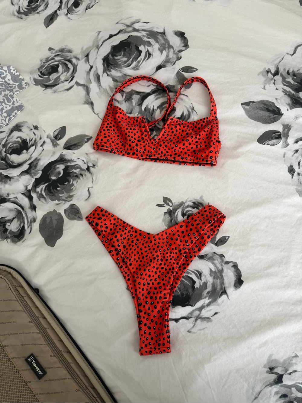 One of a kind papaya Print Bikini Bottoms & Top Set - Women's Swim